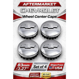 Chevrolet Replacement Wheel Center Caps All Chrome  83mm 3.27” Set of 4
